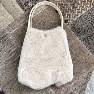 Victoria’s Secret Elegant Cream Faux Fur Tote Bag